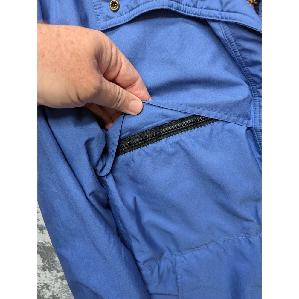 VTG Eddie Bauer Gore Tex Mens Blue Hooded Jacket Waterproof Breathable Chest 42